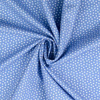Baumwoll Druck kleine Herzen Weiß auf Jeans